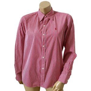 RALPH LAUREN SPORT Womens Size Large Long Sleeve Button Front Collared Shirt
